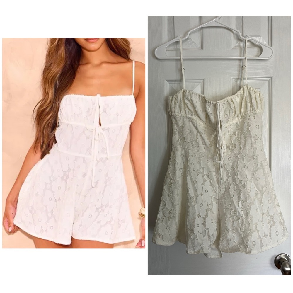 White Floral Romper